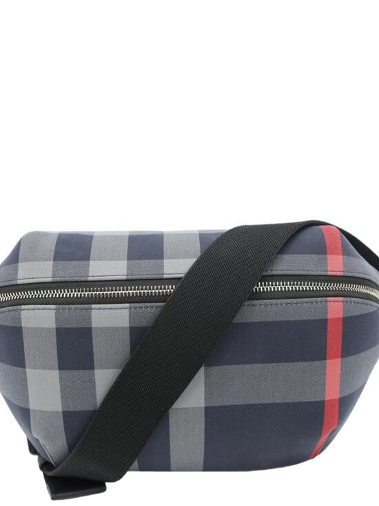 Burberry Sonny House Check Canvas Funny Pack Belt Bag Navy Grey - Picture 1 of 14